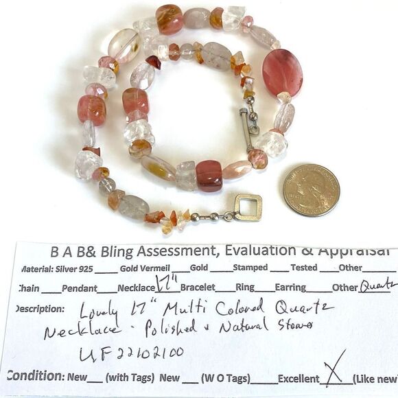 UF# Lovely Natural & polished Quartz Necklace - Picture 9 of 10